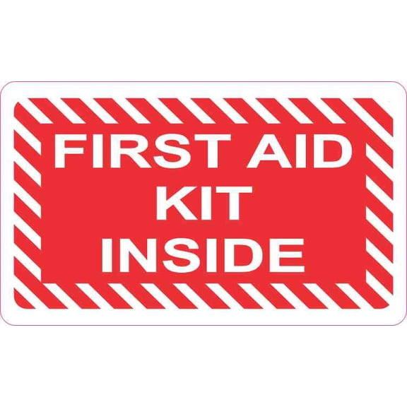 5in x 3in First Aid Kit Inside Sticker