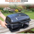 thumbnail image 4 of Brand Man Portable 1-Burner Tabletop Propane Gas Grill with Lid, Thermometer & Foldable Legs for Outdoor Cooking, 4 of 9