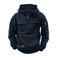 thumbnail image 6 of Mercatoo Boys Fleece Hoodies Half Zip up Cargo Jackets Pullover Hooded Sweatshirts Plain Thick Warm Cotton Outwear with Pockets, 6 of 7
