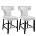 thumbnail image 1 of Atlin Designs Tabouret de Comptoir en Blanc avec Clous en Métal (Lot de 2), 1 of 4