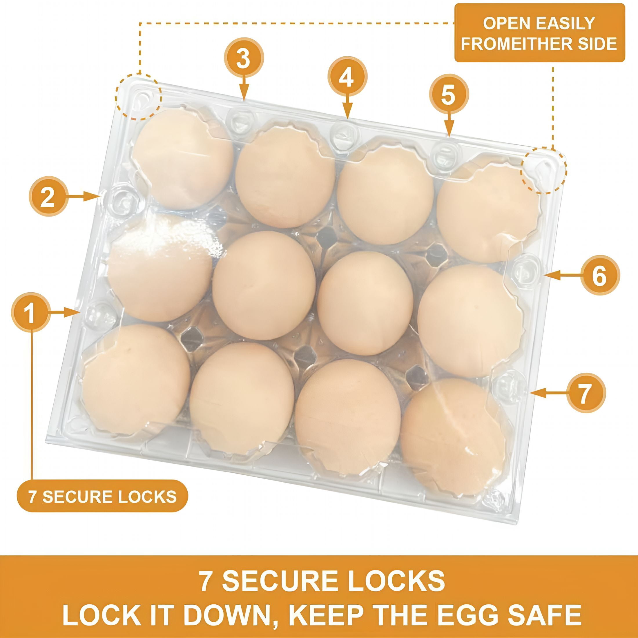 XIBUFE Egg Cartons Egg Storage for Refrigerator,Plastic Egg Cartons Reusable