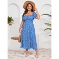 thumbnail image 3 of Vestido de verano de talla grande para mujer SCOMCHIC Azul Floral, 3 of 6