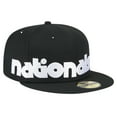 thumbnail image 3 of Men's New Era Black Washington Nationals Checkered Undervisor 59FIFTY Fitted Hat, 3 of 6