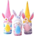 thumbnail image 1 of Conejito de Pascua de peluche con huevo de Pascua, 3 piezas de gnomos de conejito de Pascua, peluche de gnomos de Pascua, decoración navideña de conejito de Pascua para decorar decoración, 1 of 5