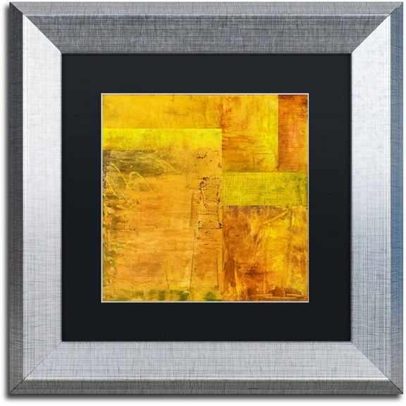 Trademark Fine Art "Essence of Yellow 2" Canvas Art by Michelle Calkins, Black Matte, Silver Frame
