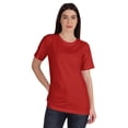 thumbnail image 1 of Inkmeso T-Shirt Basique Col Rond Femme Manches Courtes Coupe Régulière Long Tee Haut d'Entraînement, 1 of 8