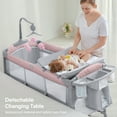 thumbnail image 5 of Babyomi Multifunctional Co-Sleeper Bassinet with Adjustable Height, Pink, with 3 Hanging Toys, 5 of 9