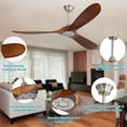 thumbnail image 3 of Izzovium 60 Inch Modern Ceiling Fan with Remote Control, 6-Speed Reversible DC Motor, 3 Solid Wood Blades for Living Room/Patio, Brushed Nickel, 3 of 7