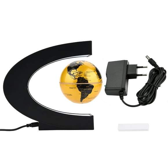 ZOUSSIQI Floating Globe Magnetic Levitation Rotating World Map Globe with LED Light ( Golden) JU316-116832