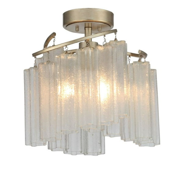 Maxim Victoria 3-Light Semi Flush - Golden Silver - 39570WFLGS