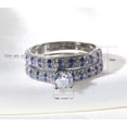 thumbnail image 4 of Matching Rings White Gold Plated Couple Rings 1CT CZ Wedding Ring Sets for Him and Her, 4 of 7