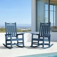 thumbnail image 4 of LOYALICE 2PC HDPE Outdoor Rocking Chair for Porch Patio, All-Weather High Back Rocker with Wood-Grain Texture, Heavy-Duty Deck Garden Seating, Fade-Resistant & Easy to Clean,Navy Blue, 4 of 10