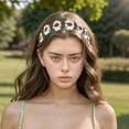 thumbnail image 2 of Unique Bargains Hand-woven Stretch Headbands 1 Pc Blackish Green White, 2 of 5