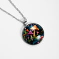 thumbnail image 4 of Mushroom Elegant Glass Design Circular Pendant Necklace - Stylish Statement Necklaces, 4 of 5