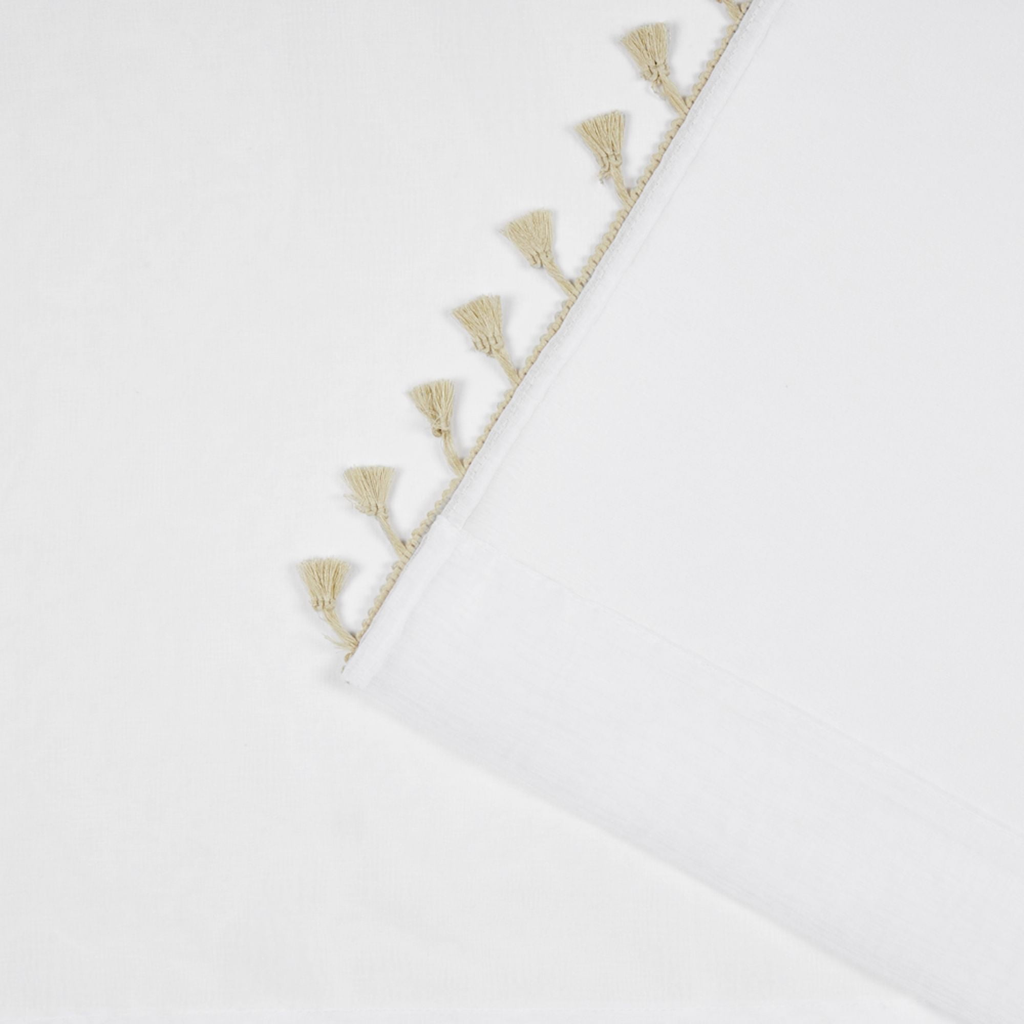 Exclusive Home Curtains Tassels Embellished Sheer Rod Pocket Curtain Panel Pair, 54x84, Linen