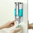 thumbnail image 1 of Dispensador de jabón de pared 350ml | Bomba de líquido manual para baño, cocina, hotel | ABS transparente, sin obstrucciones | Desinfectante de manos, champú, gel de ducha | Puerto de llenado ancho,, 1 of 8