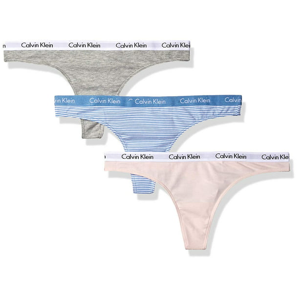 Calvin Klein - Calvin Klein Womens Carousel Cotton Thong 3-Pack Panties ...