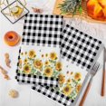 thumbnail image 3 of Sunflower Kitchen Towels Set of 2, Black White Buffalo Plaid Check Country Bee Soft Microfiber Dish Towels, Absorbent Quick-Dry Washable Dishcloths for Kitchen Cleaning, Drying Dishes, 18x28 Inches, 3 of 9