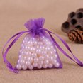 thumbnail image 2 of 100 Pieces Drawstring Gift Bags Jewelry Storage Pouch Reusable Mesh Beads Jewelry Storage Pouch Visible Transparent Solid Color Favors 9x12cm Dark Purple 7x9cm, 2 of 2