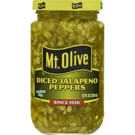 Mt. Olive Diced Jalapeno Peppers, 12 fl oz jar
