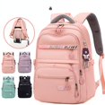 thumbnail image 2 of Mochila escolar juvenil de gran capacidad para niña, morral escolar de nailon, mochila informal con múltiples bolsillos, bolsa de viaje Fivean  unisex, 2 of 2