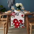 thumbnail image 2 of Valentine's Day Table Runner - 90 Inch Long, Kitchen Dining Table Runner Dresser Scarves, Red Love Heart Roses Romantic Farmhouse Decor for Coffee Tables Wedding Party Banquet, 2 of 8
