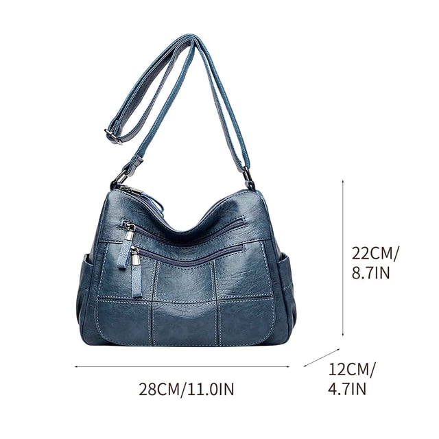 New One Shoulder Crossbody Bag Leather Large Capacity Multi Compartment Women Bag