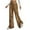Brown, variant on XFLWAM Women's Corduroy High Waist Y2K Fashion Pants Slit Hem Straight Wide Leg Trousers Brown S