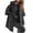*Black, variant on Women Hooded Coat,Long Sleeve Button Cardigan Overcoat,Fall Casual Jackets Tops Wine,Womens Plus XL