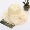 thumbnail image 3 of Cheers.US Women's Organza Church Kentcky Derby Fascinator Bridal Tea Party Wedding Hat Lace Bow Foldable Sun Hat, 3 of 3
