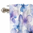 thumbnail image 4 of Blue Purple Curtain Valances Set Flowers Pansy Watercolor Gradient Plant Petals Kitchen Curtains 24&nbsp;inch Length Rod Pocket Valance and Tiers 3 Piece Set Small Bedroom Bathroom Laundry Decor, 4 of 9