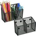 thumbnail image 2 of Magnetic Pen Holder,Locker Magnetic Organizer, Casewin 2 Compartments Strong Magnetic Holder for Refrigerator with 6 Magnets, Locker Accessories for Work, Black, 2 of 8