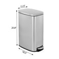 thumbnail image 5 of Innovaze 13 Gallon/50 Liter Slim Stainless Steel Step-on Trash Can for Kitchen Laundry Room, Silver, 5 of 12