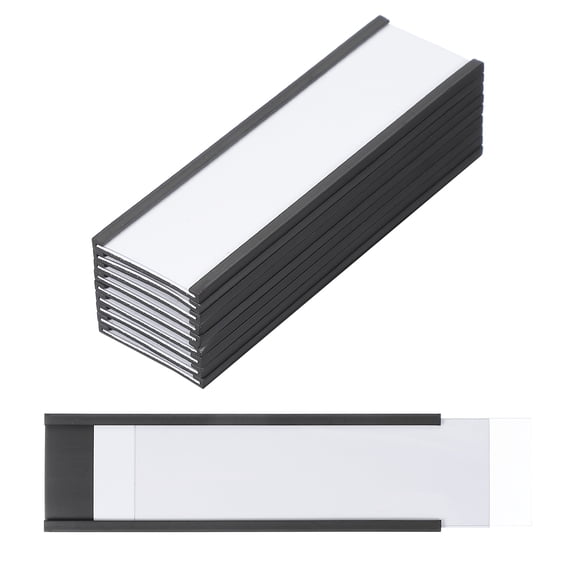 Magnetic Label Holders C Channel Rubber Magnetic with Clear Protectors & Paper for Metal Shelves Organize, Office 3.94"x1.18"