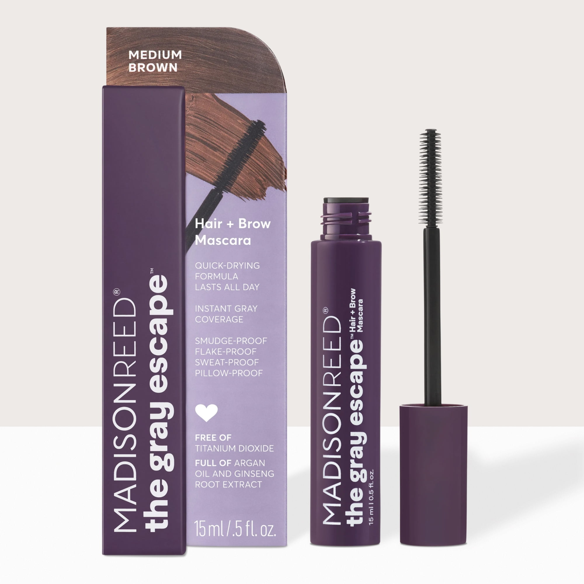Madison Reed The Gray Escape, Hair & Brow Mascara, Medium Brown