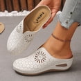 thumbnail image 6 of HomeDM Womens Wedge Sandals Closed Round Toe Comfort Arch Support Slip-On Walking Shoes for Summer Beach, Beige Size 5.5, 6 of 9