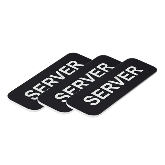 Server 1 x 3" Name Tag, Black (3 Pack)