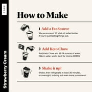 Keto Chow CORE Strawberry Cream (Unsweetened) Ultra Low-Carb Meal Shake, Single Meal