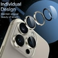 thumbnail image 3 of JETech Camera Lens Protector for iPhone 15 Pro 6.1-Inch and iPhone 15 Pro Max 6.7-Inch, 9H Tempered Glass Metal Individual Ring Cover, HD Clear, 3-Pack (Natural Titanium), 3 of 7