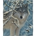 thumbnail image 1 of Dawhud Direct ""Broken Silence Wolf"" 50""x60"" Fleece Blanket, 1 of 5