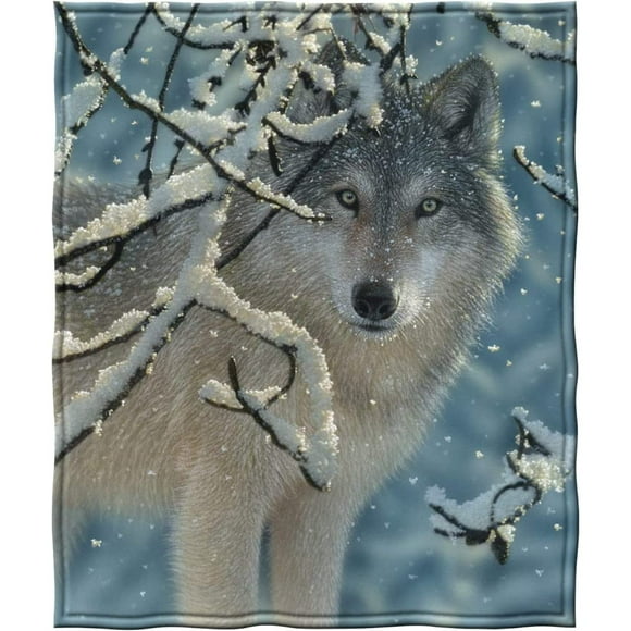 Dawhud Direct ""Silence Brisé Wolf"" Couverture en Molleton 50 Pouces"x60 Pouces"