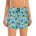 thumbnail image 4 of Lsque Mallard Ducks Swimming In The Lake Printed Women's Running Shorts with Liner Pockets,Elastic Quick Dry Workout Athletic Gym Yoga Shorts,Womens High Waist Shorts-X-Large, 4 of 9