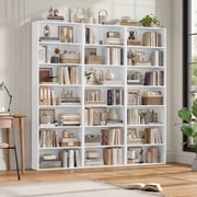 Homfa 82 Tall Bookcases, Freestanding Display Storage Shelves, 7-Tier Open Bookshelf for Home Office Living Room Bedroom, White
