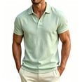 thumbnail image 6 of Dolkfu Retro Vintage Men'S&nbsp;Shirts Short Sleeve Collared Button Green Polos Minimalist Plaid Modern Tops Green,Xl, 6 of 6