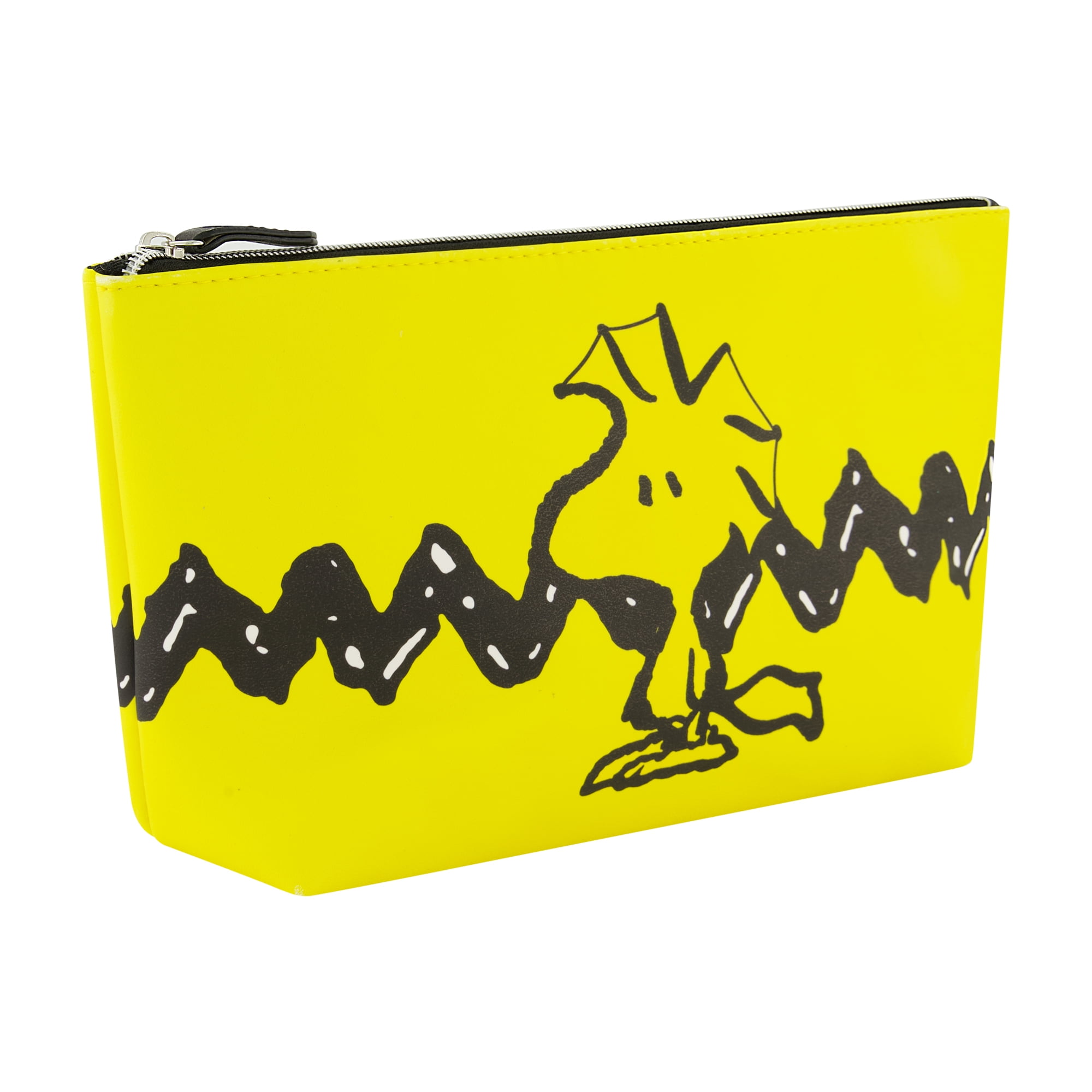 Peanuts Woodstock Travel Makeup Bag, Trapezoid Cosmetic Organizer Pouch for Women, Yellow