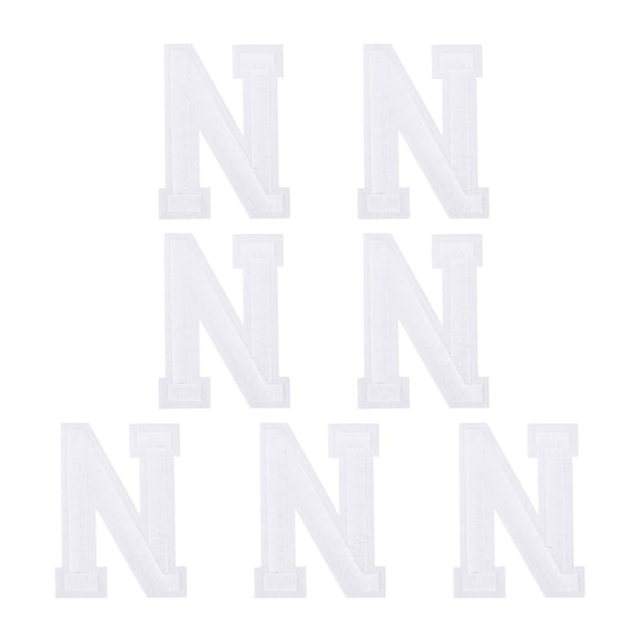 Uxcell 7 Pcs Iron-on Letter Patches, 3 Inch Iron-on Letter-N for Clothing Alphabet Embroidery Applique Patches for Clothes Hats Jeans Jacket Backpacks DIY Accessories, White