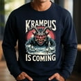 thumbnail image 2 of Krampus Is Coming Gothic Christmas T-Shirt – Horror Holiday Tee, Dark Xmas Gift, “Gruss Vom Krampus” Nordic Folklore Shirt, 2 of 5