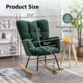 thumbnail image 2 of Nursery Rocking Chair Teddy Fabric Upholstered Glider Rocker Rocking Accent Chair Padded Seat with High Backrest Armchair Comfy Side Chair for Living Room Bedroom(Green Teddy), 2 of 13