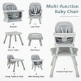 thumbnail image 3 of OLAKIDS 8 in 1 Baby High Chair, Convertible Highchair for Babies and Toddlers, Infant Dining Booster Seat, Building Block Table, Kids Stool Table Chair Set with Removable Tray (Grey), 3 of 9