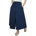 thumbnail image 2 of Bimba Women's Denim A-line Elastic Waist Designer Skirt With Front Button-S, 2 of 6